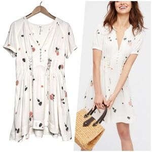 Free People | Women | Dream Girl Ivory Floral Spring Summer Mini Dress | Size 8